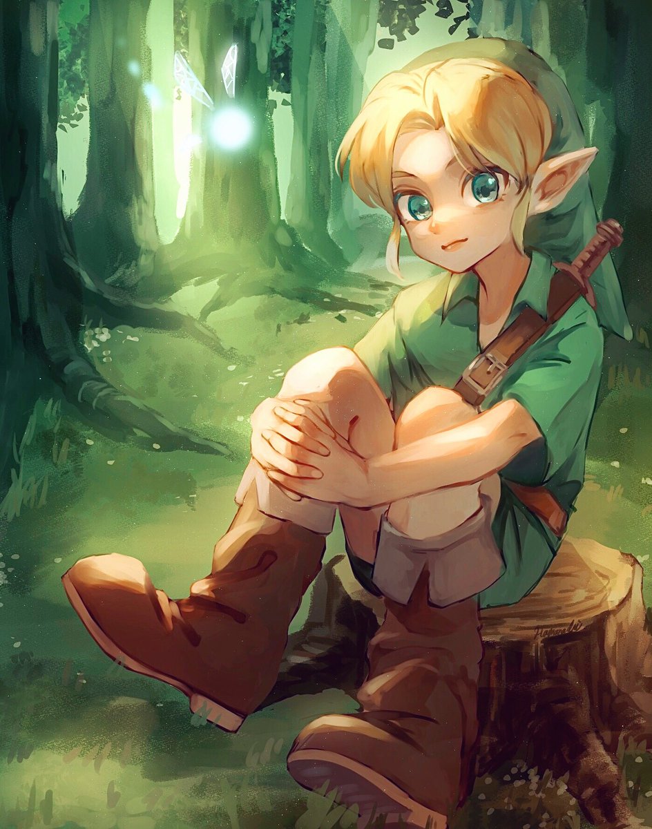 リンク(ゼルダの伝説) 「コキリの森
 #Zelda  #時のオカリナ 」|歯並び(低浮上)のイラスト