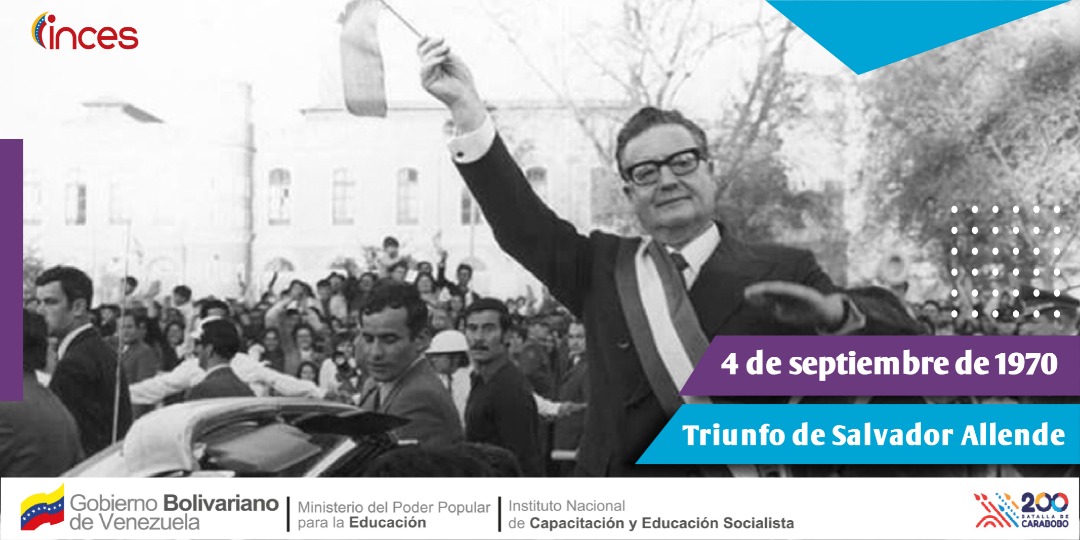Fue en la última postulación, la del #04Sep de 1970, en la que Allende venció democráticamente y llegó a La Moneda apoyado por una agrupación de partidos de izquierda, la Unidad Popular. #Inces62AñosFormando