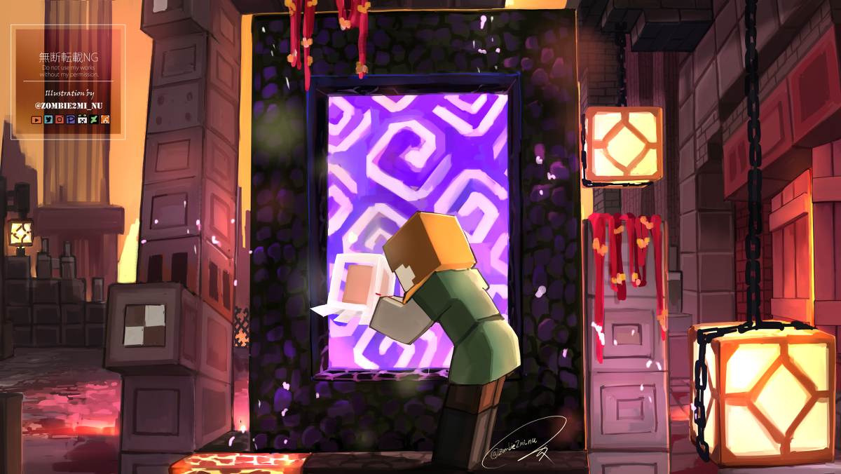 みーヌートリア Nether Portal Minecraftdungeons Minecraft マインクラフト マイクラマルシェ マイクラ旅 T Co Xxvu63rncw