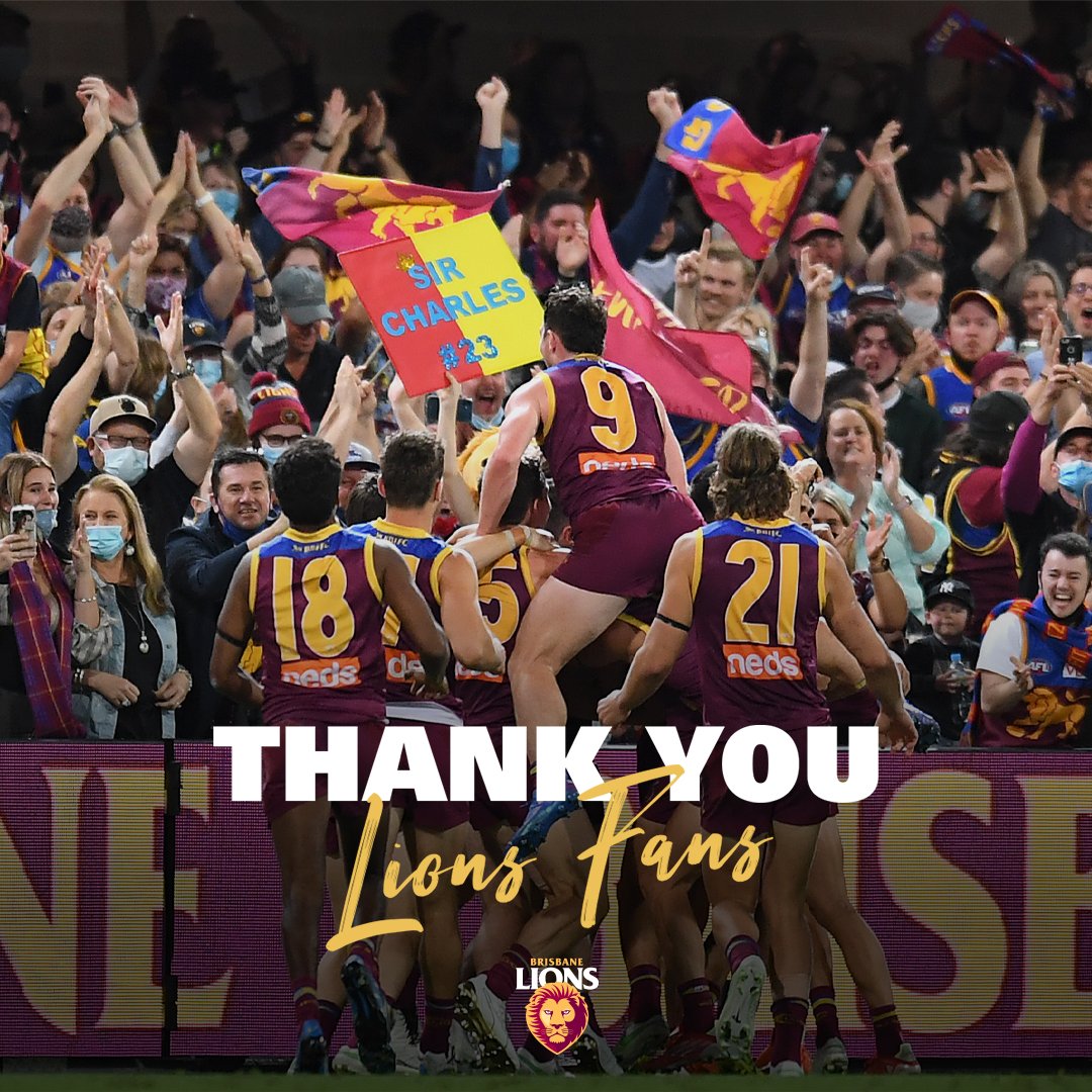 brisbanelions's tweet photo. Heartbreak.
Thank you Lions fans β€οΈ
In a testing year, your support has never wavered. While tonight's result didn't go our way we thank each and every single one of you for your support. Without you, we couldn't do what we do #Uncaged https://t.co/NChkOfNczI