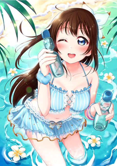 ラムネとしずくちゃん🍹💧
#アニガサキ水着合同 