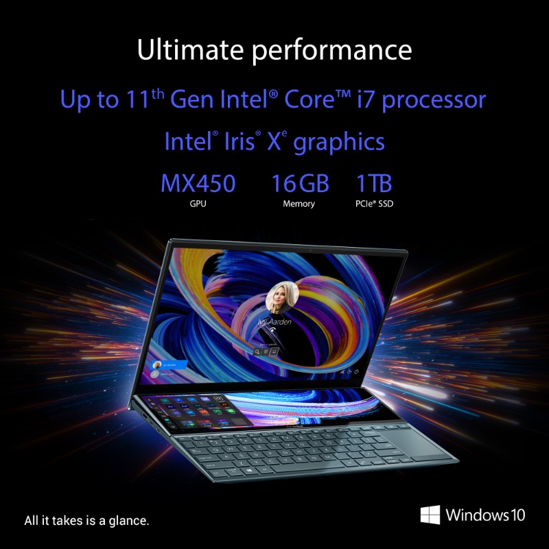 ASUSIndia's tweet photo. A brand-new view on productivity for powering your life & implementing your ideas. The #ASUS #ZenBook Duo 14 #TheLaptopofTomorrow, with the latest 11th Gen Intel processor helps you power up, nonstop!
#ASUSIndia #Intel #LiveOutofLine #Windows10Pro #Windows10Home #Windows10