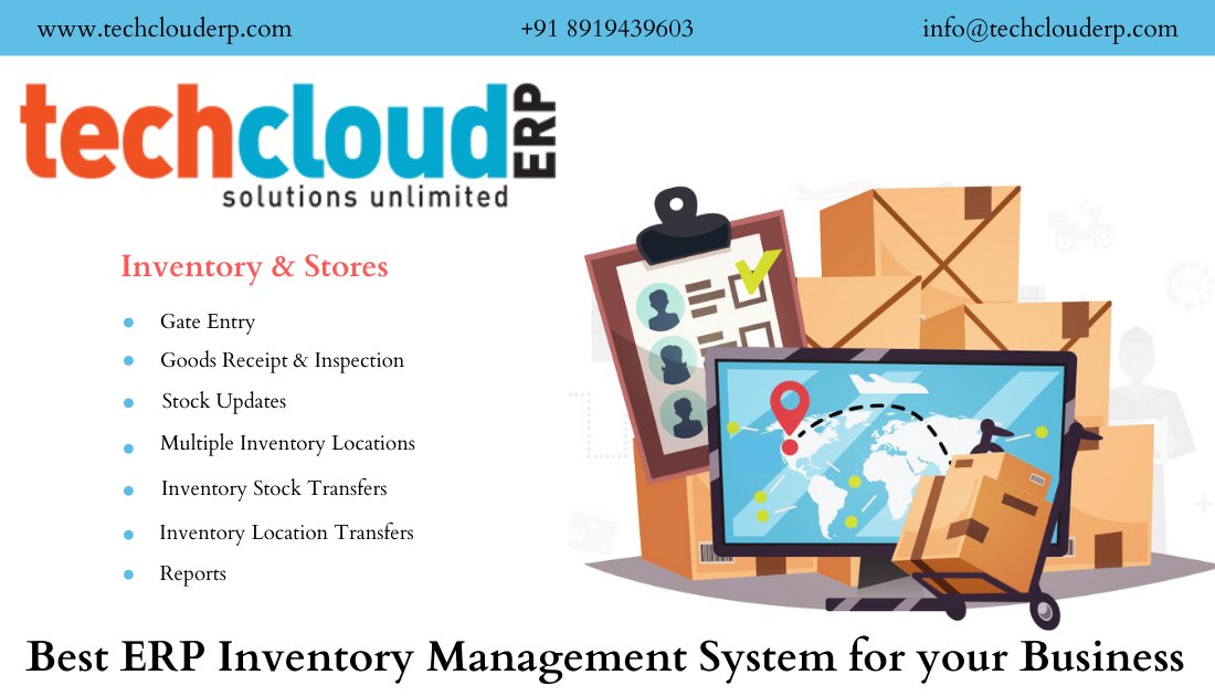 TechCloudERP's tweet image. Tech Cloud ERP #InventoryManagementSystem helps to track the complete inventory from single/multiple locations. The #Inventorymodule tracks the stock entries at gate, acceptance/rejection stock, positive/negative stock adjustments at various warehouses.