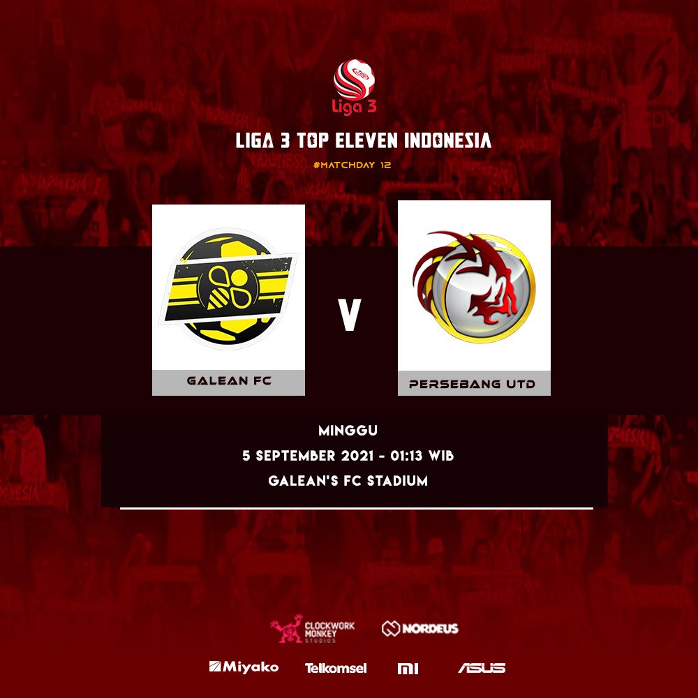 Persebangutd_'s tweet photo. Next Match!
Matchday 12
🎯Persebang United VS @GaleanFC
📆Minggu, 5 September 2021
🕒01:13 WIB
🏟️Galean FC's Stadium
#topelevenindonesia #topeleven #persebangwin @topeleven https://t.co/PVh9etEb02
