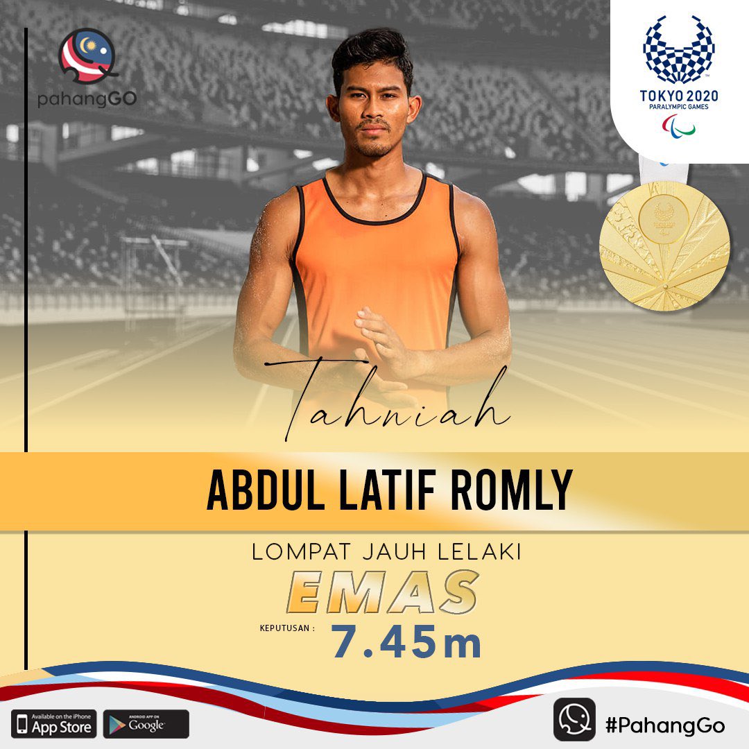 Tahniah Abdul Latif Romly. Bukan sahaja memenangi emas ke tiga negara, tapi menunjukkan kesungguhan dan semangat juang yang sangat tinggi untuk memperoleh catatan terbaik. Semoga cepat sembuh wira negara. #GambatteMalaysia #latifromly #Paralympics #TokyoParalympics