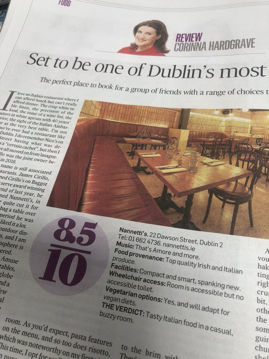 I always admire the writing of <a href="/CorinaHardgrave/">Corinna Hardgrave</a>. The best line -  “or you could go all Megan Markle” (with Tignanello) - brilliant! Great to read about indoor dining and that restaurants are delivering to such high standards, despite the current industry challenges 👏