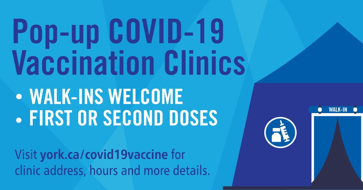 YorkRegionGovt's tweet photo. York Region pop-up #COVID19Vaccine clinic taking place today Saturday, September 4:

- Royal Canadian Legion Br. 375 Richmond Hill, 233 Centre St. East @myRichmondHill, 9:30 a.m. to 4:30 p.m.

(1/3) https://t.co/wus1mrYGuR