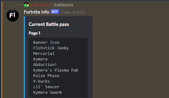 FortniteNotices's tweet photo. Bot Version 2.20
You will now get a ping for each command you use to help with busy servers
Updated Command:
Shop Sections (Now Shows Current Shop Sections And Upcoming shop sections when upcoming shop sections have been added to the api)

Updated Search Command
Revamped commands https://t.co/zNaEHP3U21