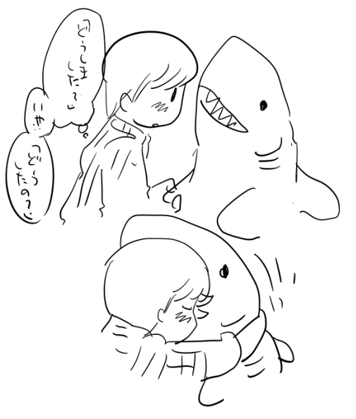 サメのぬいぐるみ相手に自主練した 