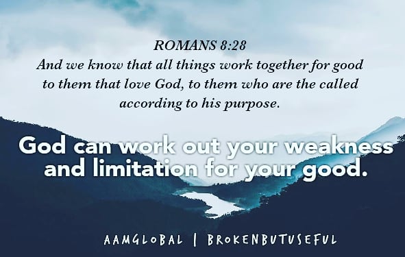 _AAMglobal's tweet photo. Even your weakness and limitations are not a waste to God; He can work them for your good.
#AAMglobal🌍 #BrokenButUseful #CrushedButUseful #StillUseful #StillRelevant #BrokenWithPurpose #TheRelevantLife #ThePottersTouch #TooNeededToBeSidelined #TooBlessedToBeStressed https://t.co/3ITPhsL0rf