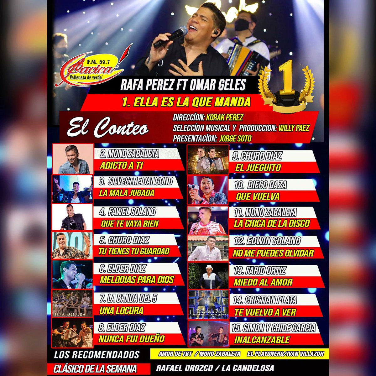 CacicaStereo's tweet photo. Estas son las canciones más importantes de la semana en #ElConteoCS https://t.co/cPjMWNuXfO