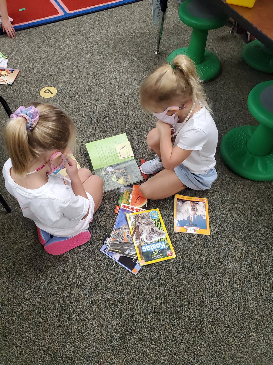 LauraCano79's tweet photo. My little Kindergarten readers are working hard at adding a "pinch" of themselves with sticky notes to share with their reading partners.  @LizGoodman1 @TCRWP https://t.co/E56EHnJTBI
