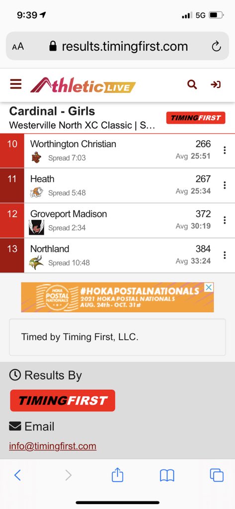 Check out our CWXC girls! Teamwork this morning resulted in placing 1st in the Cardinal race at the Westerville North XC Classic! 🤩🏆 results.timingfirst.com/meets/10705/xc…