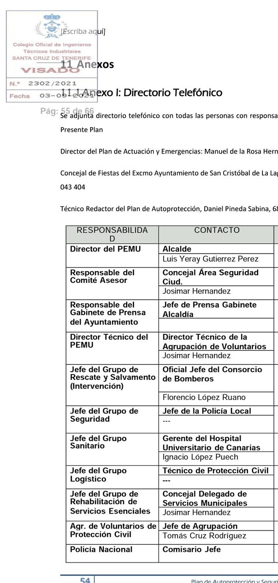 AsipalLaguna's tweet photo. Tras la denuncia de este sindicato velando por la seguridad de los ciudadanos de @aytolalaguna_es , @LuisYeray_Psoe y José Manuel Hdez (Josimar) se han visto obligados a modificar la chapuza del plan de seguridad.

El director del Plan sigue sin ser un técnico capacitado. https://t.co/uyw6fDk3vH