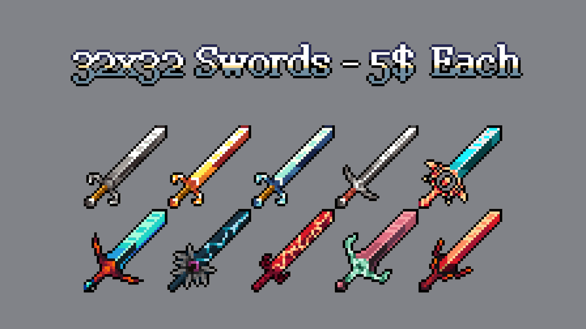 viking_pixel's tweet photo. I'm opening comissions!
If you are interested, feel free to DM me!

I can do other objects, like rings, necklaces and tools!
5 USD each 32x32!

#pixelart #aseprite #gamedev #comissionsopen https://t.co/g4o0h3s1Jf