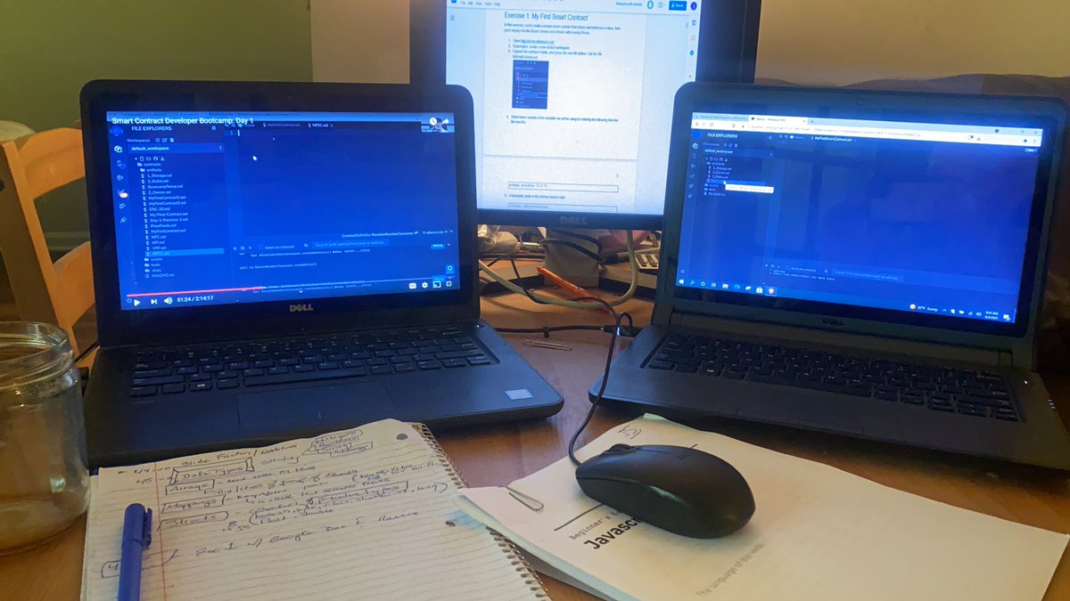 japarjam's tweet image. When the bootcamp facilitator says “and if you have three monitors, then you are elite”😊$LINK #ShadowySuperCoder in training
