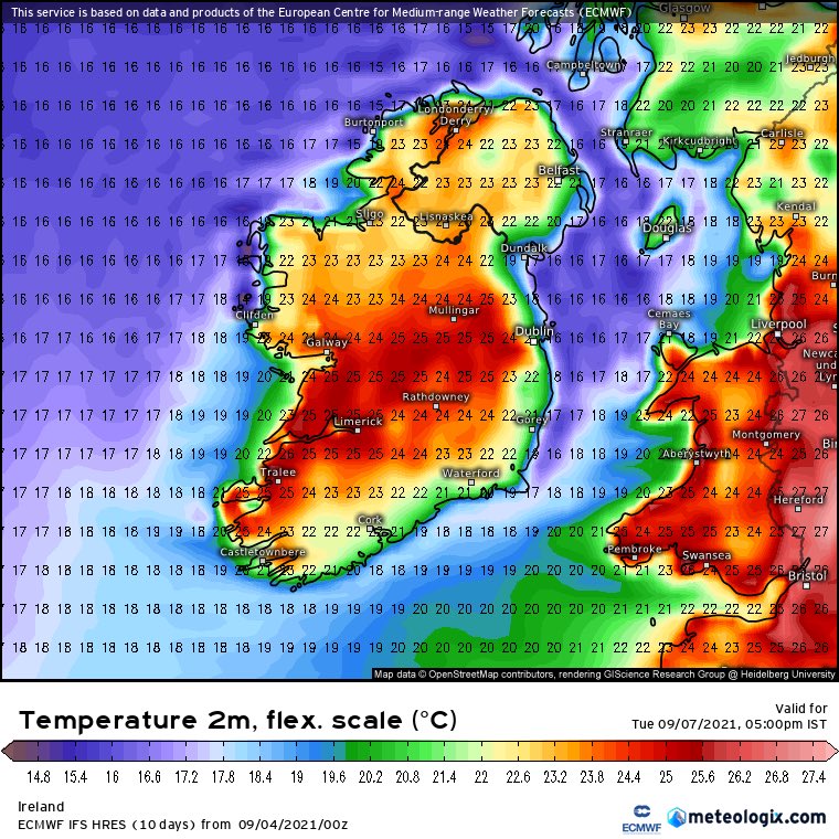 Monday and Tuesday look good, especially Tuesday with plenty of sunshine and up to 25c or 26c!