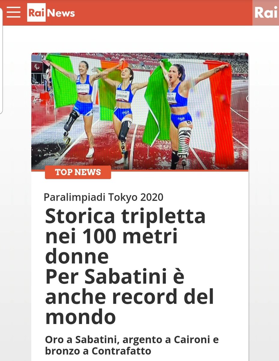 Un numero di atlete e atleti senza precedenti.
Un medagliere straordinario.
Ora anche la tripletta nei 100 m e record del mondo.

Prima che si spengano gli applausi, affrontiamo il tema della discriminazione nei premi alle #Paralympics: meno della metà di quelli delle #Olympics!