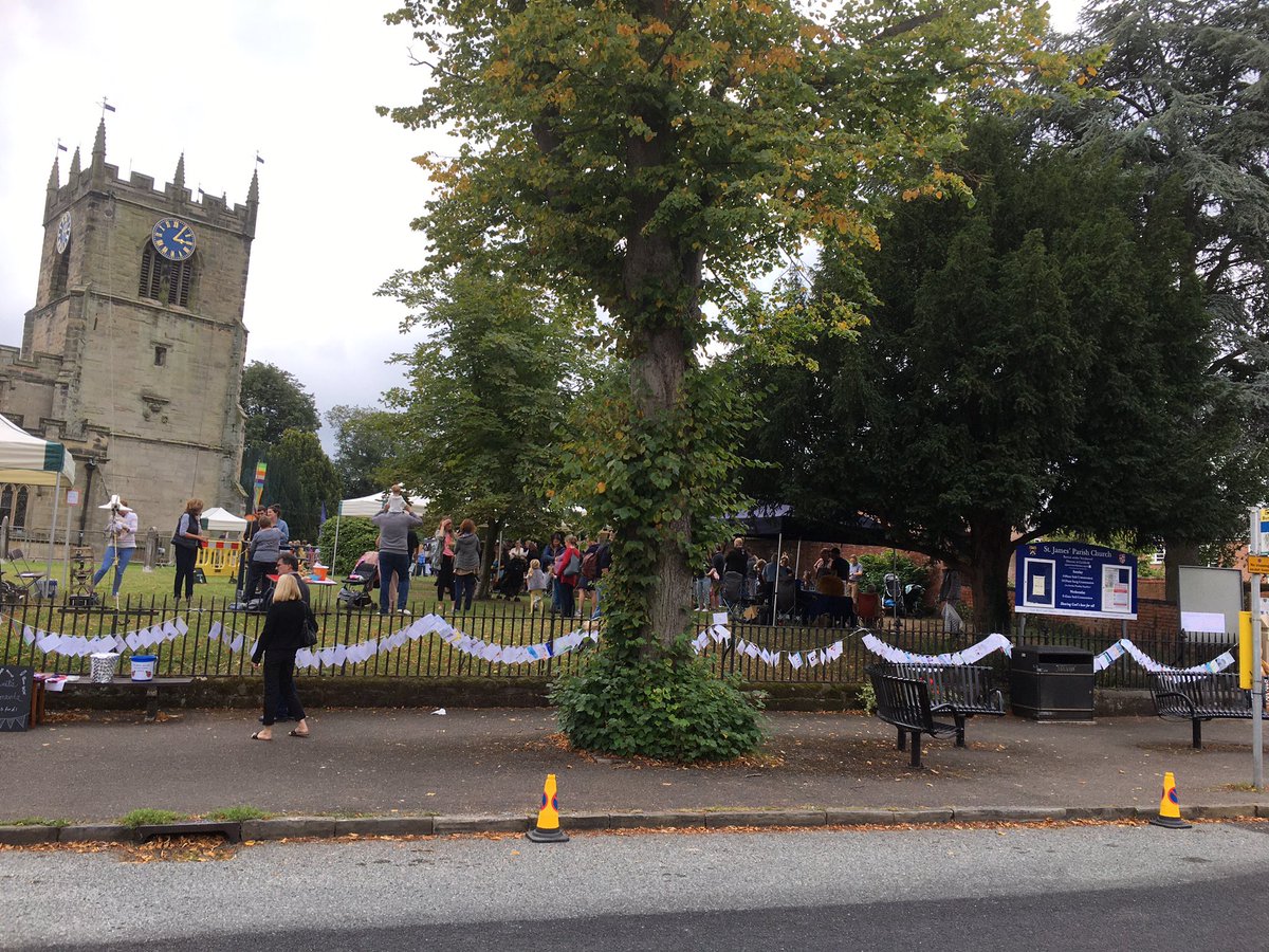 BiddyWhatmough's tweet photo. Huge crowds at #TeddyFest #BartonunderNeedwood, over 130 #CraftingCommunities flyers given out and over 50 ceramic teddies by @DCeramics decorated. Great to see lots of enthusiasm for the project #CreativeCitizens @StaffsLibraries @birtles_charlie @ace_national https://t.co/3LnYublRfx