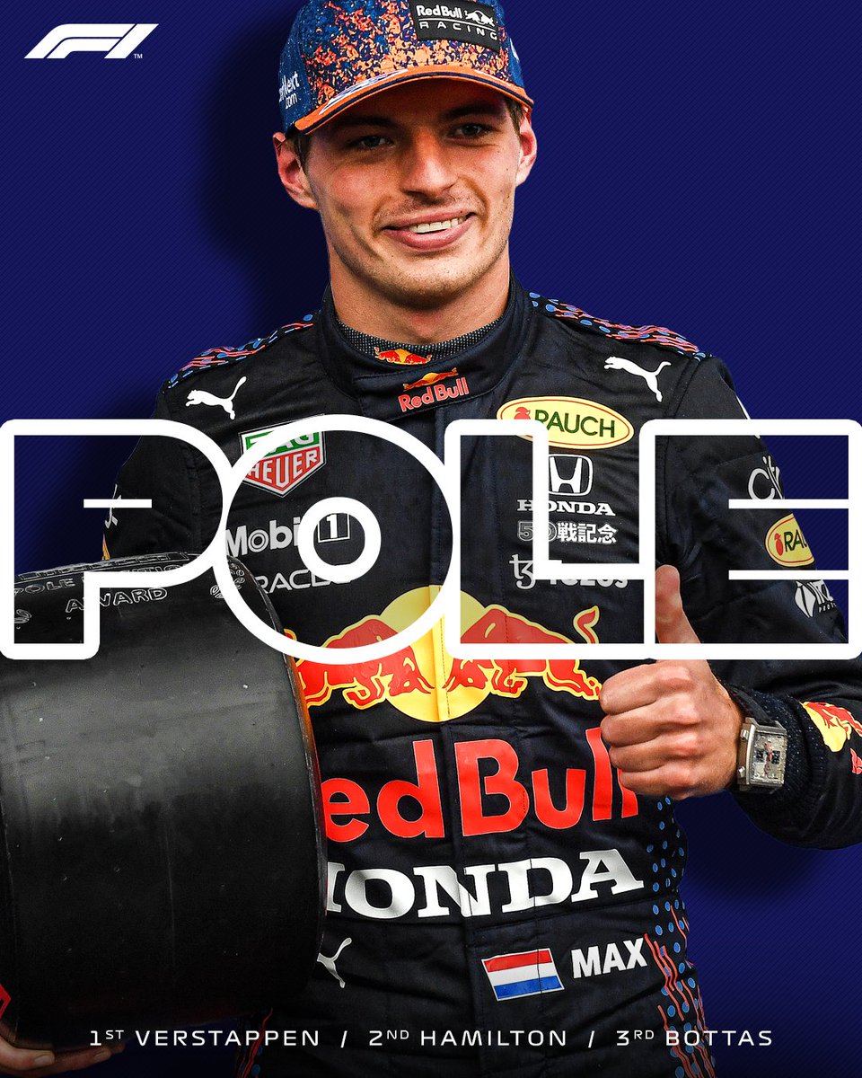 F1's tweet image. The home hero takes pole, the Zandvoort crowd goes wild!

@Max33Verstappen just edges out Lewis Hamilton with a stunning final flying lap! 👏

#DutchGP 🇳🇱 #F1