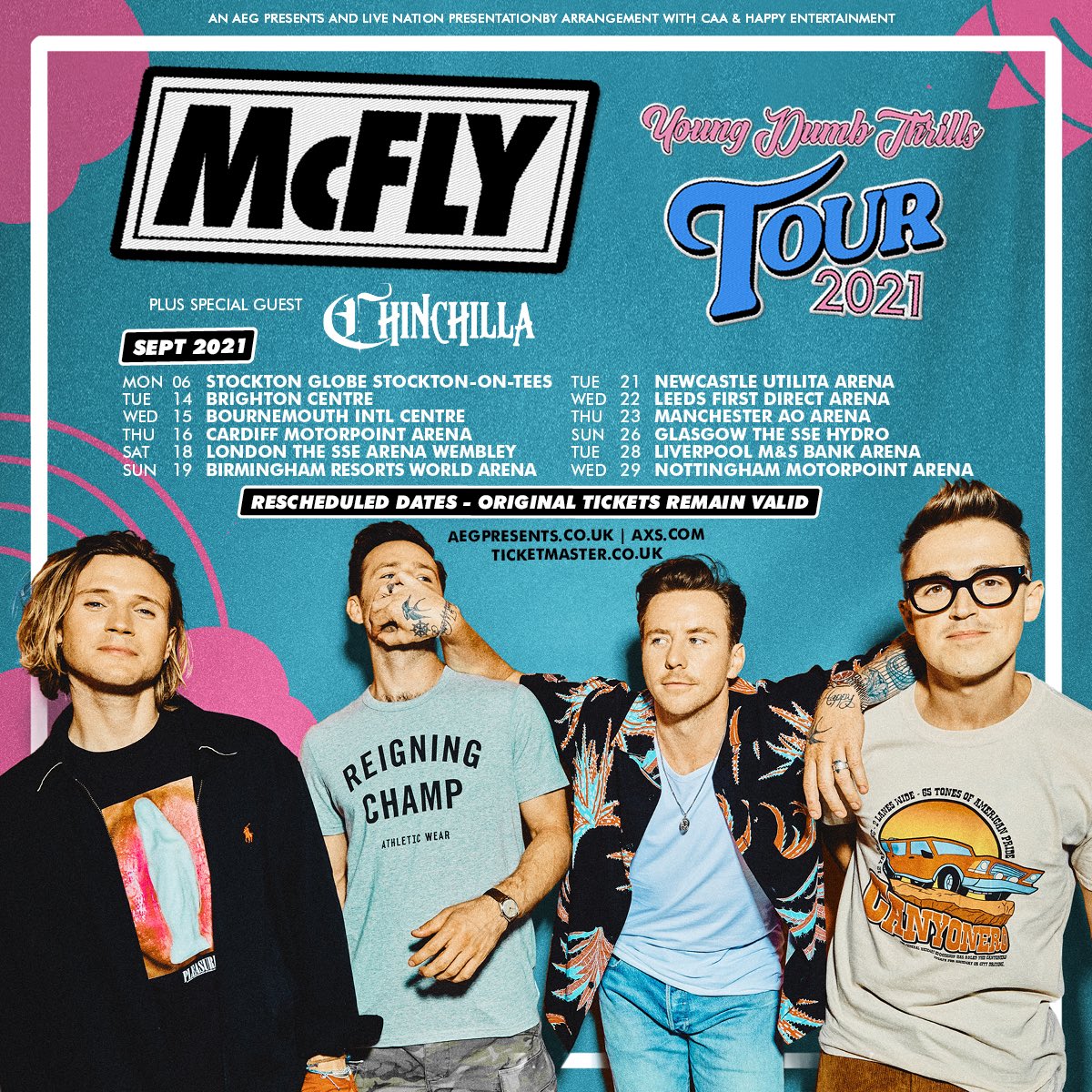 OKAY I CAN FINALLY OFFICIALLY ANNOUNCE THAT I AM GOING ON TOUR WITH MCFLY AAGGGH 🤯🤯🤯 

No words other than FAACCCKK YOU BESTA BE READY FOR THE SHOW I’M ABOUT TO PUT ON. Buzzing.✨🥵

@TomFletcher @DougiePoynter @mcflyharry @itsDannyJones 

#youngdumbthrills
