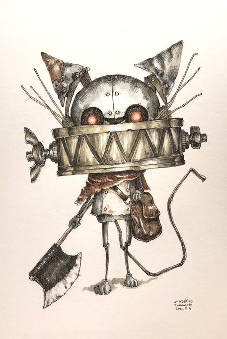 和×スチームパンク×ロボットの研究 」|とんかちしょうねんのイラスト 和×スチームパンク×ロボットの研究 」|とんかちしょうねんのイラスト