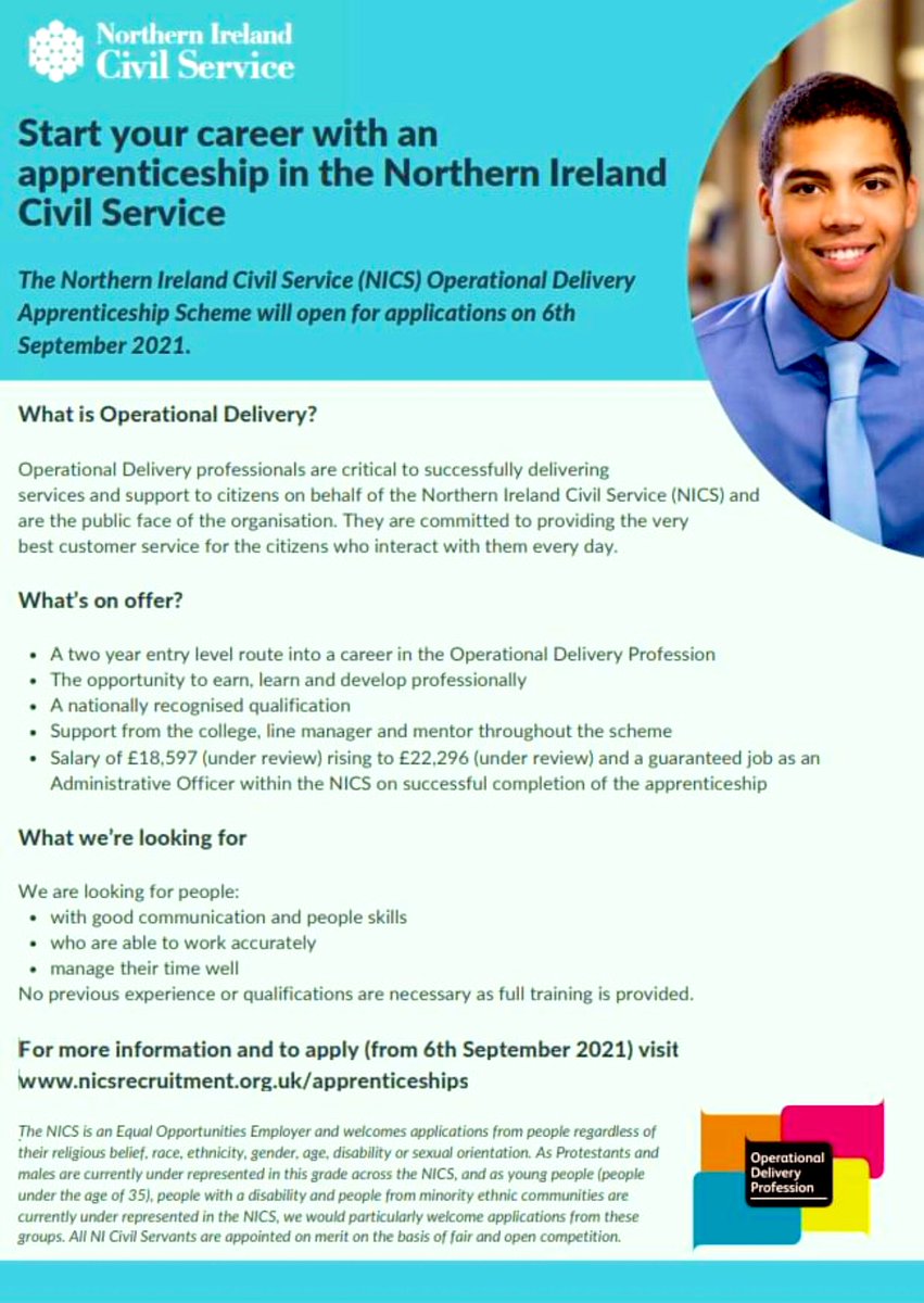 jillminne's tweet image. I normally dont really like Mondays but beyond chuffed that this one will see the launch of a new Civil Service Apprenticeship scheme 😊👍🏻👍🏻

Details will be available from 6th September at 
nicsrecuitment.org.uk/apprenticeships