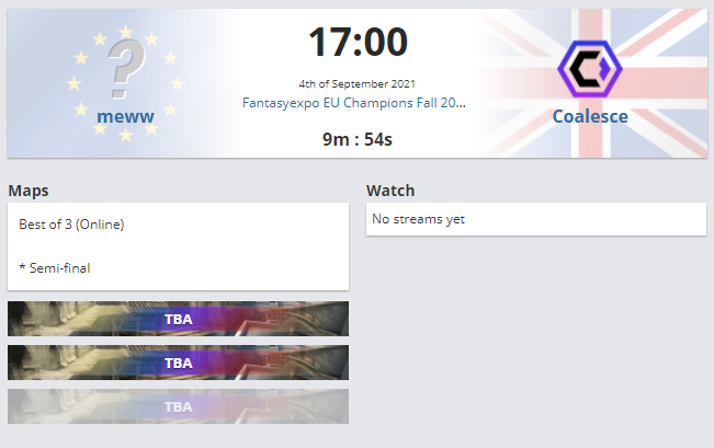 Playing on HLTV against <a href="/TeamCoalesce/">Coalesce</a> during Fantasyexpo EU Champions Fall 2021 Europe Open Qualifier 2
