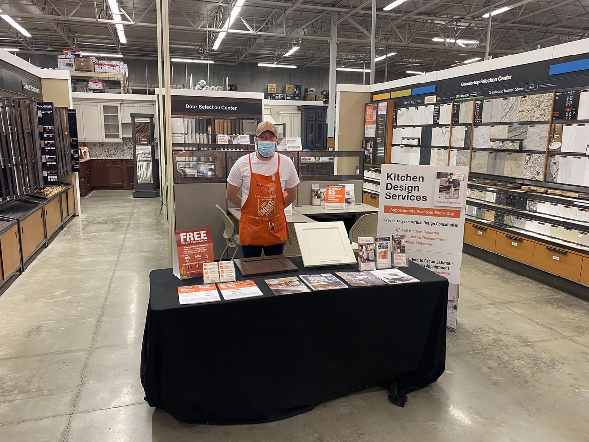 Swing by your Teay’s Valley Home Deopt and visit Josh &amp; Laurie to learn more about cabinet refacing, flooring installation, and kitchen design!!