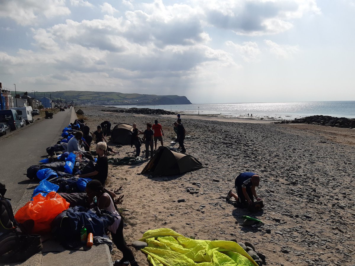Drying tents, packing away, and then chilling and relaxing on Borth beach before a well deserved night at Borth Youth Hostel. Job well done! With huge thanks to Expeditons Wales for their first-class provision.
