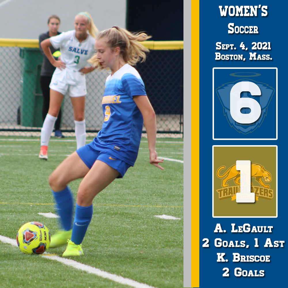 ECSaints's tweet image. Women&apos;s Soccer gets a pair of goals from Addie LeGault and Kaelyn Briscoe to take care of business in their home opener today vs. MCLA, 6-1! #goECSaints