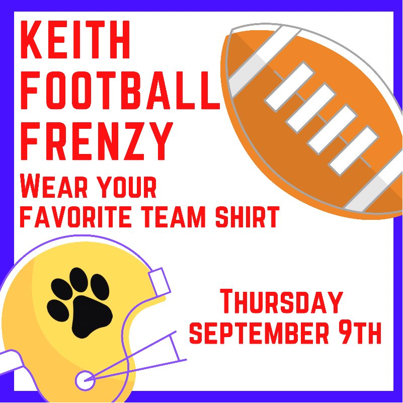 Keith Elementary (@cfisdkeith) on Twitter photo Cougars, wear your favorite team shirt on Thursday, Sept. 9th! #ThisIsKeith <a href="/KeithElemPTO/">Keith Elementary PTO</a> <a href="/CyFairISD/">Cypress-Fairbanks ISD</a> #cfisdspirit #footballfrenzy Cougars, wear your favorite team shirt on Thursday, Sept. 9th! #ThisIsKeith <a href="/KeithElemPTO/">Keith Elementary PTO</a> <a href="/CyFairISD/">Cypress-Fairbanks ISD</a> #cfisdspirit #footballfrenzy