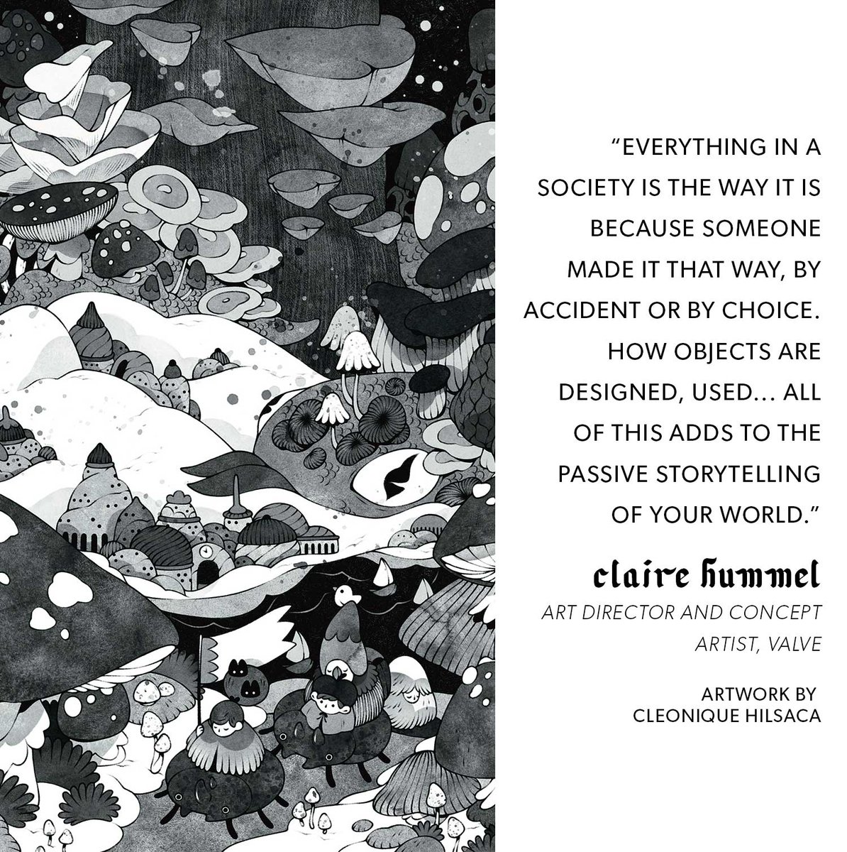 "Everything in a society is the way it is because someone made it that way, by accident or by choice. How objects are designed, used... all of this adds to the passive storytelling of your world." – Claire Hummel <a href="/shoomlah/">Claire Hummel</a>, World Roulette Compendium

Artwork by <a href="/cleonique/">Cleonique</a>✨