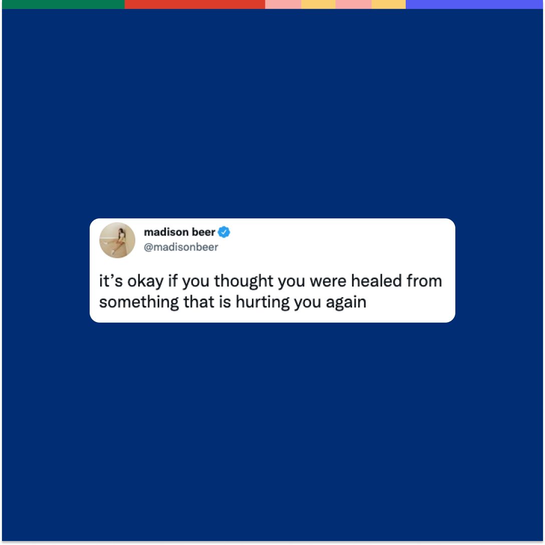Feel your feelings. Healing takes time. Don't rush. 🤍 <a href="/madisonbeer/">madison beer</a>  🤍