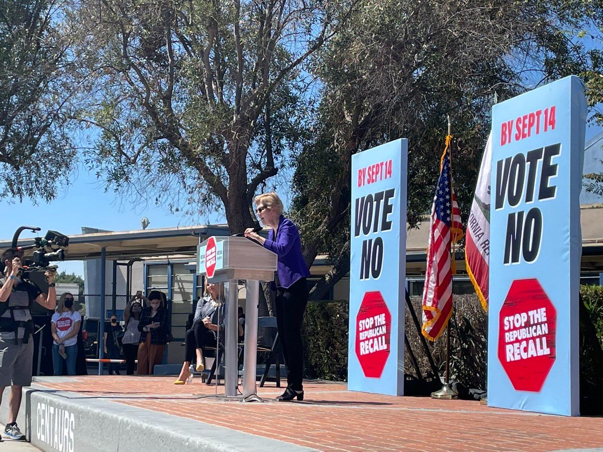 I was glad to stand with <a href="/GavinNewsom/">Gavin Newsom</a> today. Californians: Vote NO on the recall &amp; send your ballot back by 9/14 to keep him as governor so women’s rights are respected, children are protected, our planet is defended, &amp; all Californians have a fighting chance to build a future.