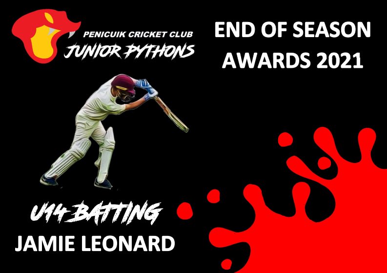 juniorpythons's tweet photo. 🏆🏏 END OF SEASON AWARDS - U14 BATTING 🏏🏆

The @PenicuikCC U14 Batting Award goes to @_jamie_keeper_! Another great season! We can’t wait to see how many more runs he scores next year! 👍

#pythons 🐍🐍🏏🏏 https://t.co/vBzYkHXHFT