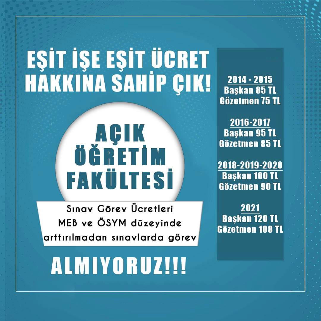 zeybekd's tweet photo. Görev alan arkadaşlarımız 7 yıldır güncellenemeyen ücretleri protesto ediyoruz. Ösym ve MEB sınavları düzeyinde artış olmadığı sürece görev almıyoruz.
#aöf
#sınavücreti
#hakkınasahipçık
#sınavgörevialmıyoruz https://t.co/O5E4GMEQq6