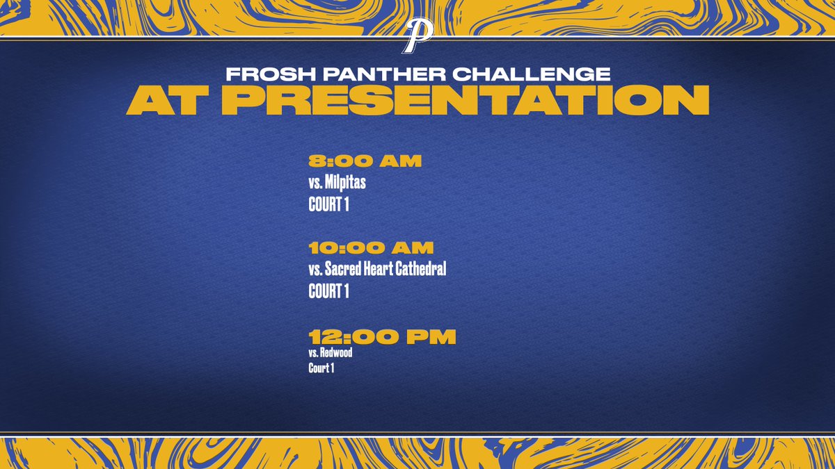 The Frosh Panther Challenge is underway! Tournament play begins at approximately 2:00 PM. #GoPanthers