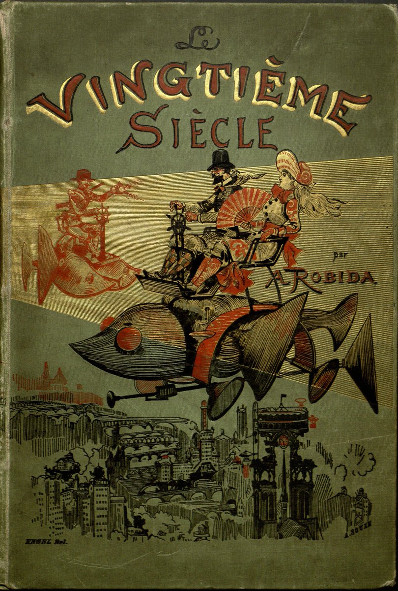 RealPreCinema's tweet photo. 1883
ALBERT ROBIDA (1848-1926)
In 1883 #Robida published the first in a series of books on futuristic literature. 'Le Vingtième Siècle' (The Twentieth Century) was set in the year 1952 and tells the story of young Hélène, her struggles through life and the marvels of the future. https://t.co/09tTMAK01B