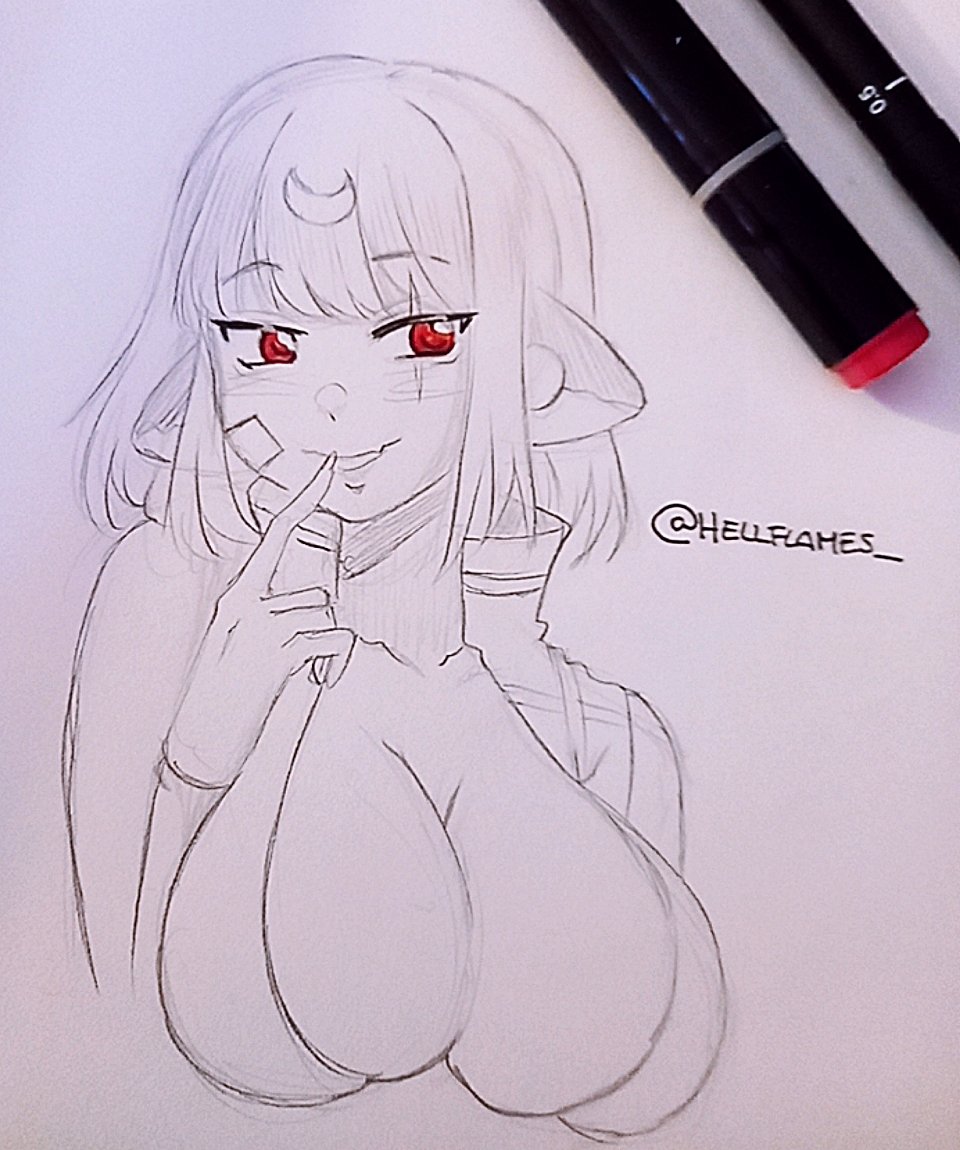 Yurei_Ichigo's tweet photo. Soy boba y lo subi sin el dibujo, ahora sí #HellFanart #HiMegamiLive 👻💜 https://t.co/qMg9CmEHRM