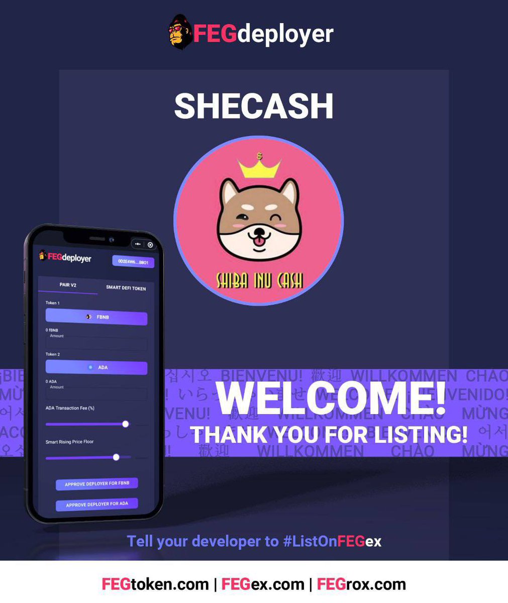 Ste_Cha78's tweet photo. Welcome to the first truly DEX Exchange in DeFi 

#SHECASH #BABYFEG #EARNABLE #NERA 
You are now part of the future of DeFi with us on the FEG ecosystem🦍🌎 

: Note All listing are not FEG partners 
#FEG #fegtoken #FEGArmy #ListedonFegEx $FEG @smallcappick @FEGtoken https://t.co/jgmZZ1QHIx