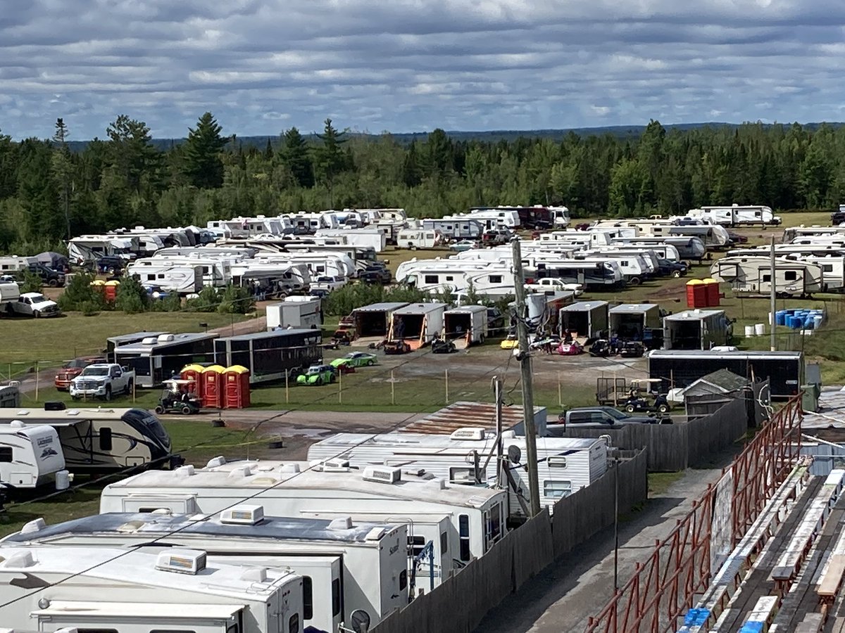 ReprtrPatHealey's tweet photo. Day two of #SpeedWeekend in Geary, N.B. is underway with pro stocks practice for tomorrow pictured n lots of race cad in a packed pit lane. A camp city has developed too. #FallRiverNS https://t.co/iHheibq2Gi