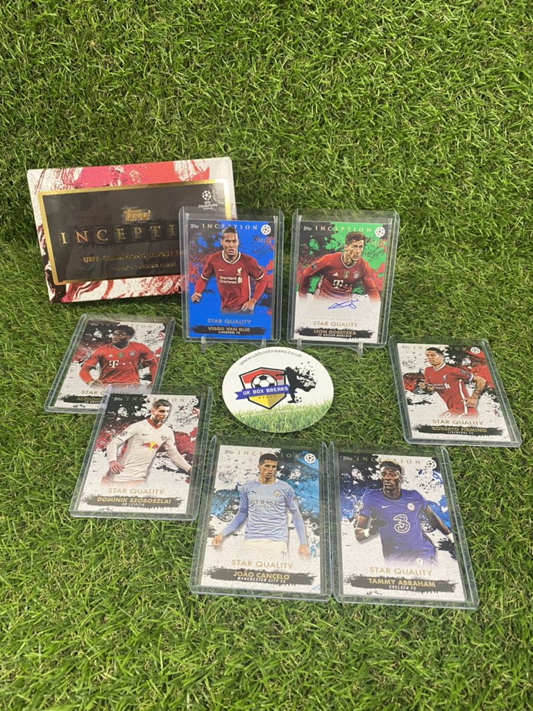 TheHobbyBoxUK's tweet image. Topps INCEPTION UCL Edition 2020/21 

#ToppsInception for @bateson87 
Signature Leon Goretzka 9/99
Star Quality Virgil Van Dijk 38/49

Thanks for all the support it’s much appreciated. 
If you would like a personal box or to be apart of our “BoxBreaks” head over to the website.