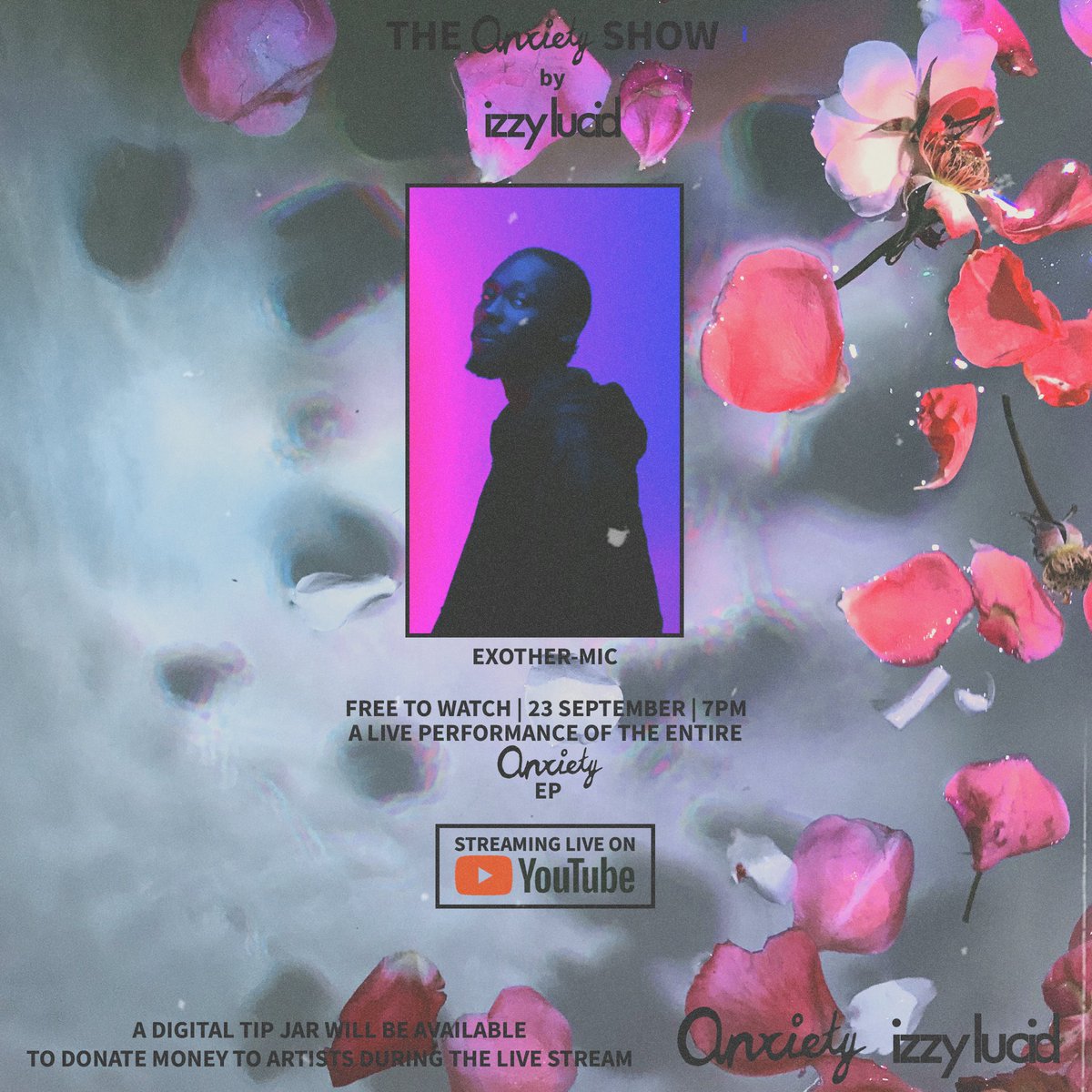 IzzyLucid's tweet photo. Artist announcement dayyy threeeeee … we have the final 3 artists performing at The Anxiety Show❤️ get your free ticket here: https://t.co/5umdp4TJdt 

@ExoTher_mic
#TheAnxietyShow23 https://t.co/onErBvLA8U