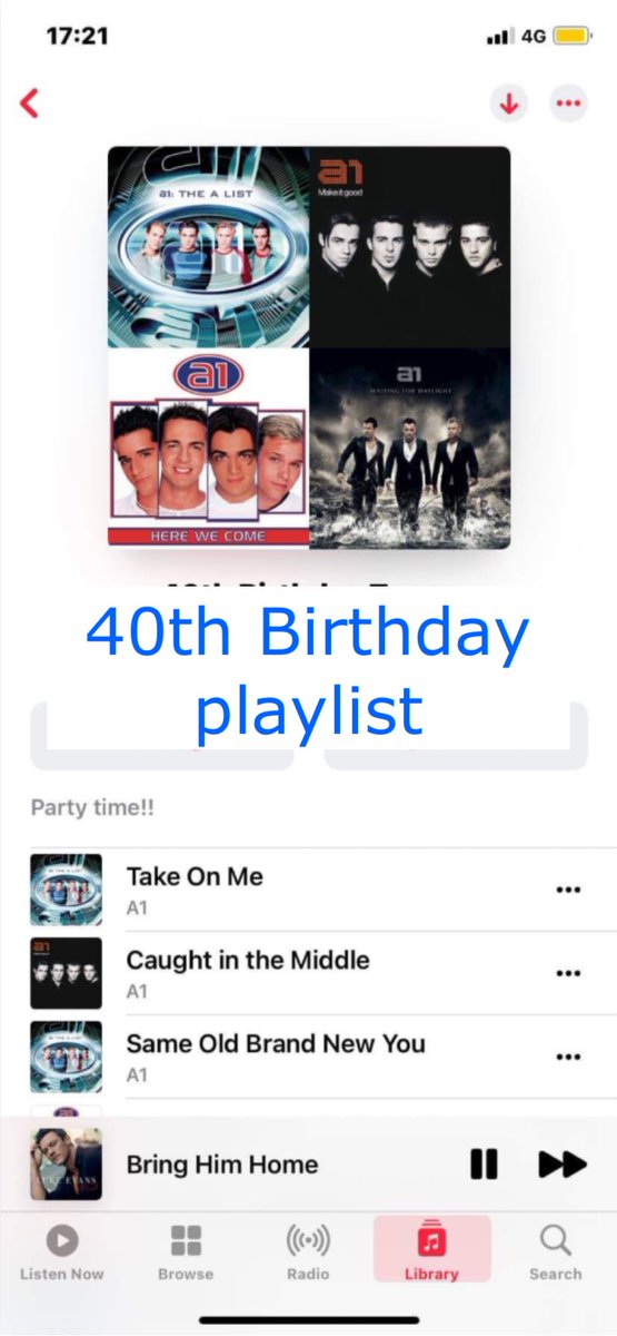 SammiRKP's tweet photo. 40th birthday playlist for @MagicalZen_Kate 40th birthday party we had to have @TheRealLukevans singing #bringhimhome on it https://t.co/vBzrO1RJWq