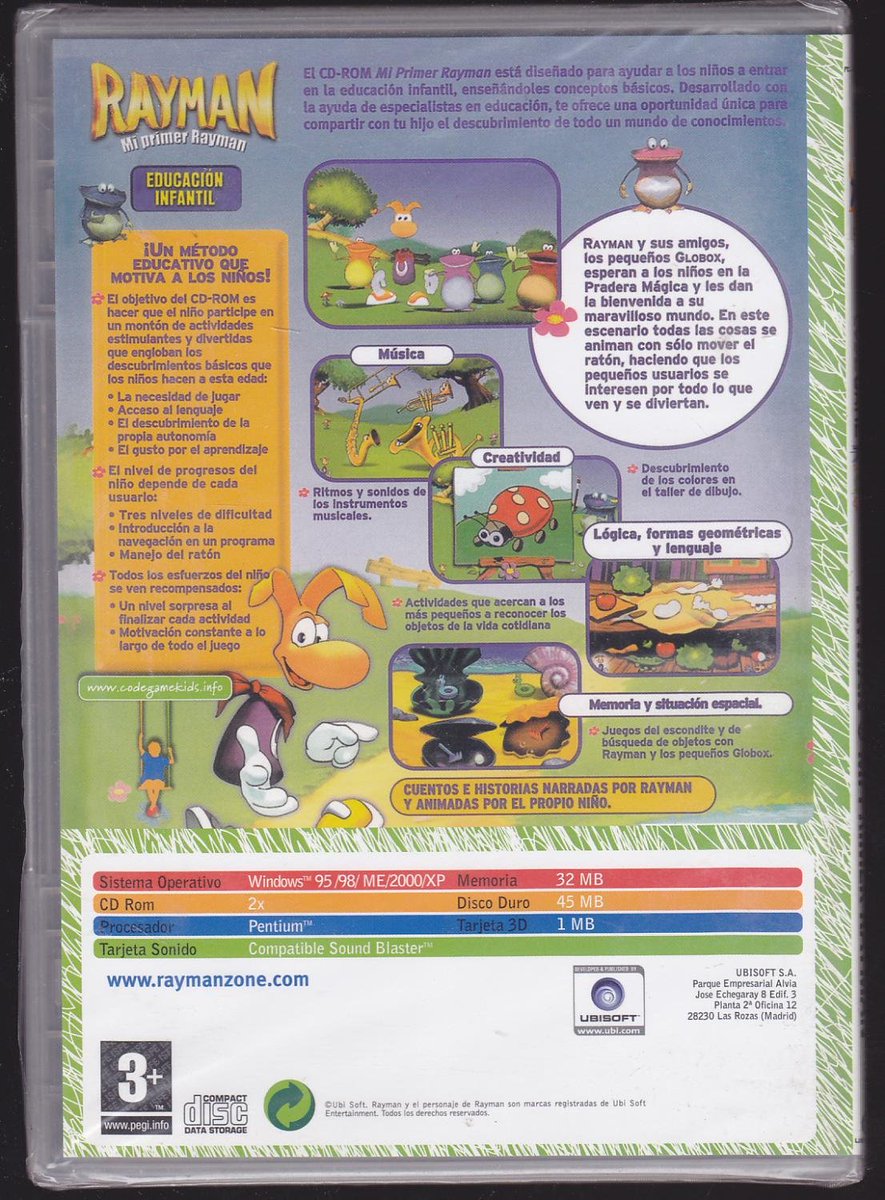 YumyYam2's tweet photo. 🎀 Mi primer Rayman 🎀
Rayman también tuvo sus toques educativos en PC, más otros juegos parecidos que protagonizó en PS1 y ordenadores.
¿Recordais los CodeGame Kids de Ubisoft? ¡Y un spoiler! En esta línea asequible pusieron Rayman 2: La Gran Fuga. 🤩
#MesDeRayman #Rayman26th https://t.co/PX4GqezjXV