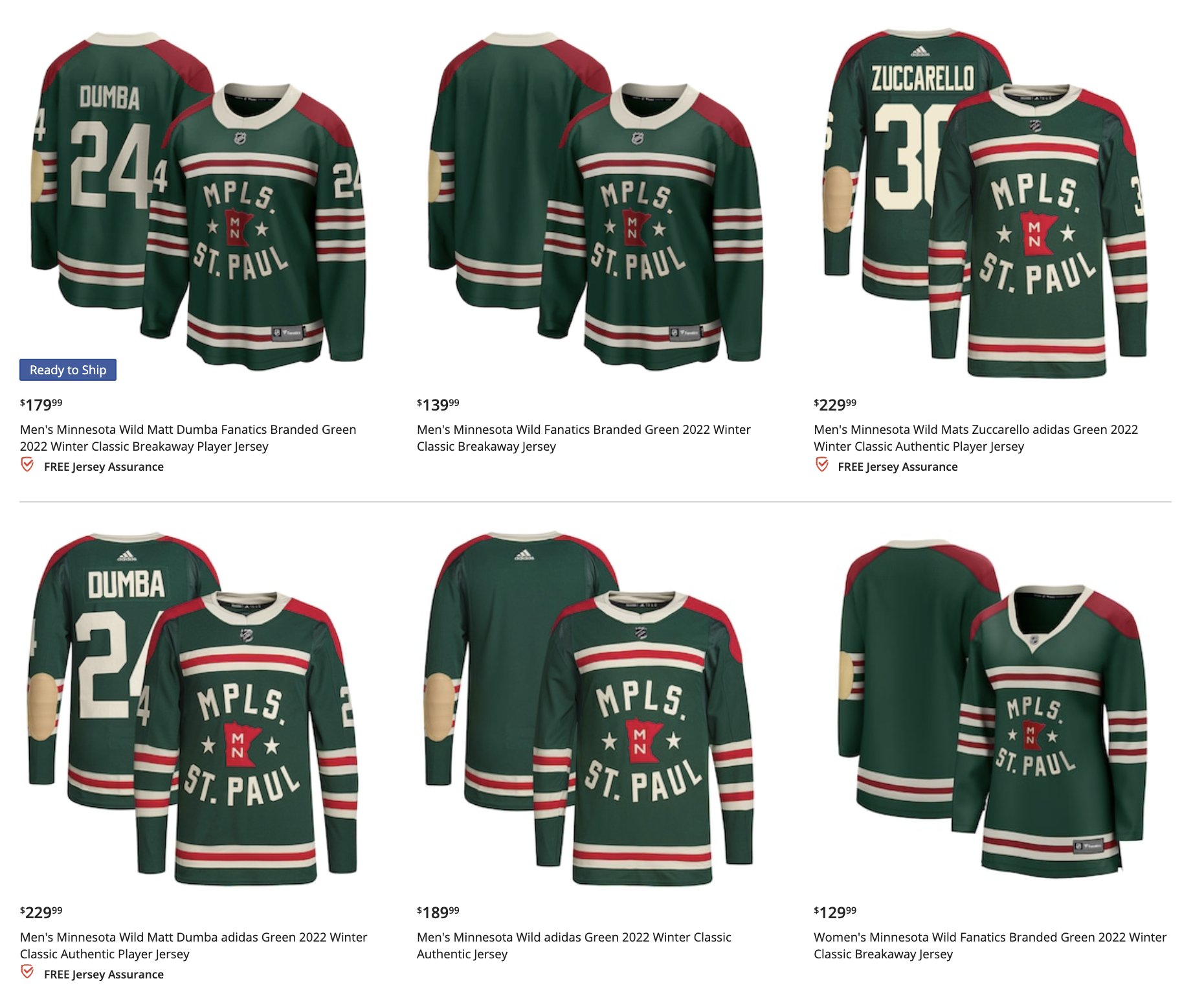 Minnesota Wild 2022 Winter Classic Uniform — UNISWAG