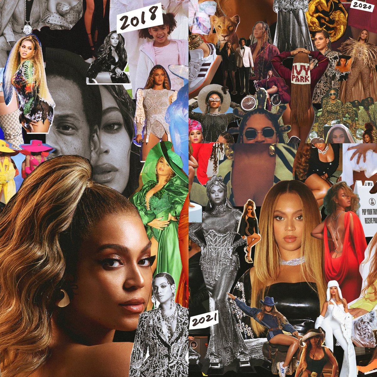 PopCrave's tweet photo. .@Beyonce shares a timeline collage of her life in honor of her 40th birthday. 🐝🎈 https://t.co/3qW7Rn3Q9V
