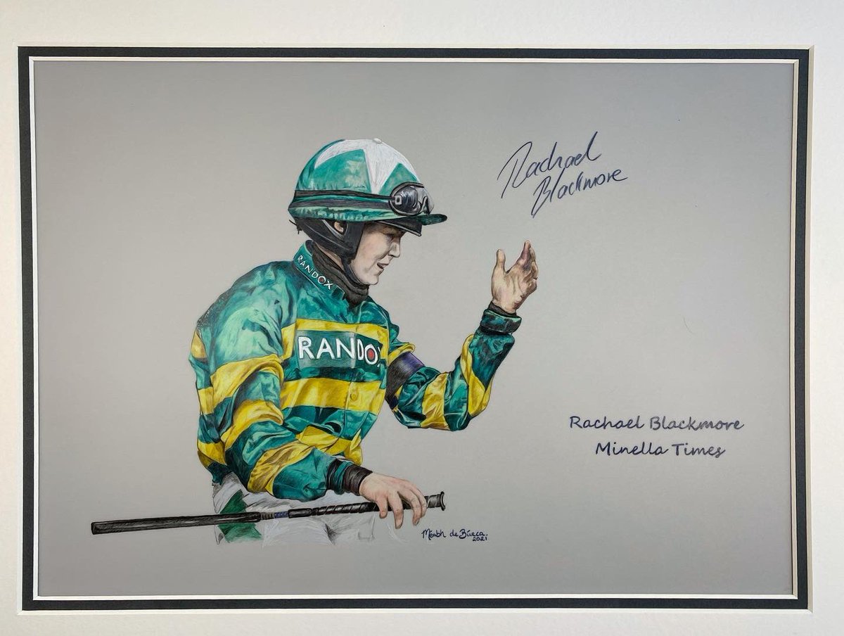 My latest piece, a portrait of Rachael Blackmore after winning the English Grand National aboard Minella Times. ✨

A wonderful reminder of a historic day in racing✨

<a href="/hotelminella/">Hotel Minella</a> 
<a href="/MinellaRacing/">Minella Racing</a> 
@henrydebromhead 
<a href="/rachaelblackmor/">Rachael Blackmore</a> 

#grandnational #minella #irishracing #irish