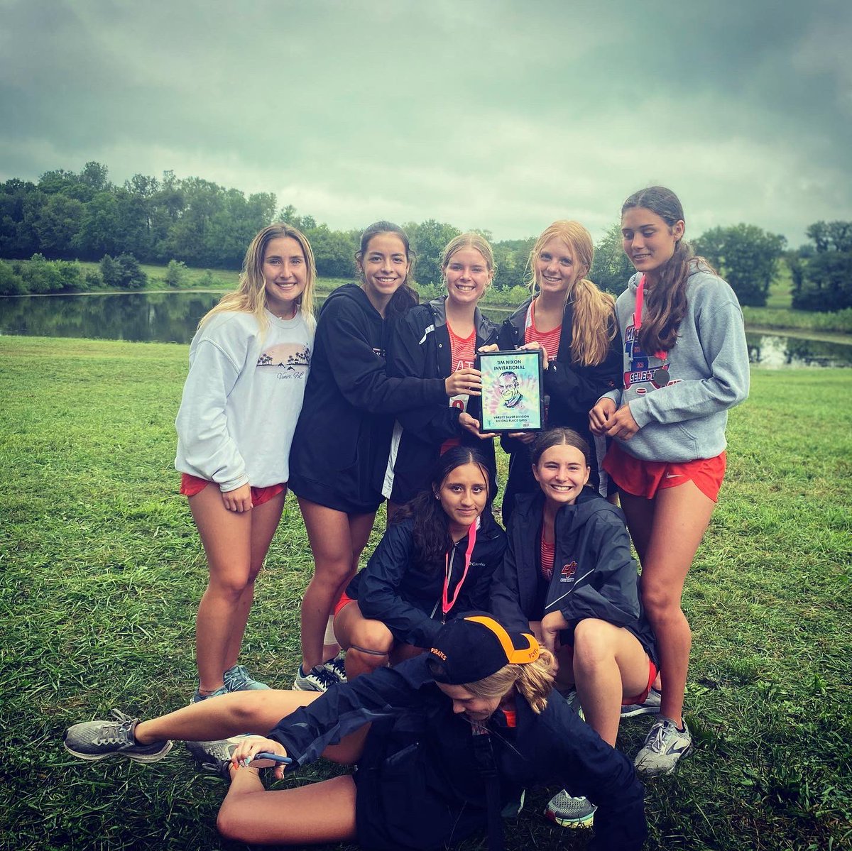PCHSXC's tweet image. Great, though muddy, start to the 2021 season at #timnixoninvitational ! Girls brought home the 2nd place trophy and boys repeated their championship from 2020! A long list of runners medaled top 20 across all races! Onto the #raypecinvite next week! @plattecountyr3 #freshmen